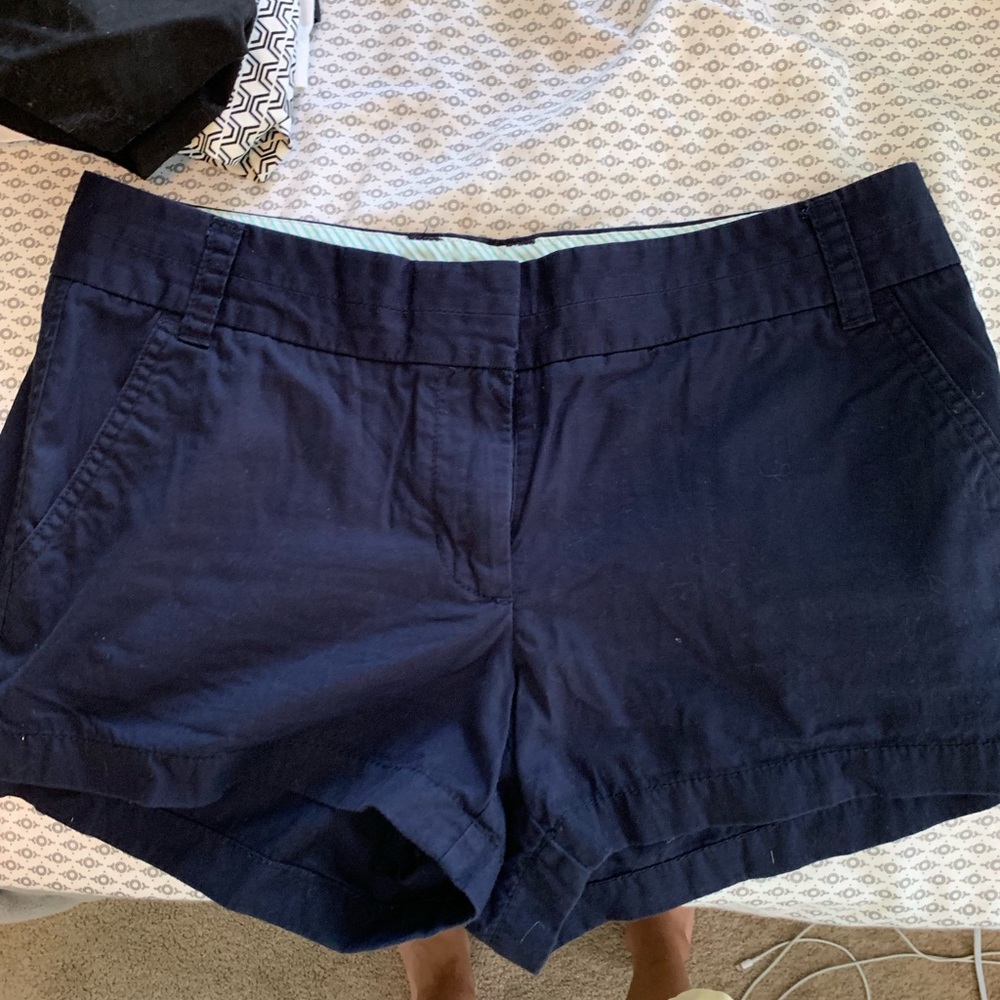 J Crew Navy Blue Chino Shorts, Size 6.